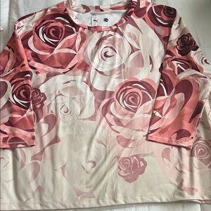PUMA Women’s Pink Rose Print Long Sleeve Top